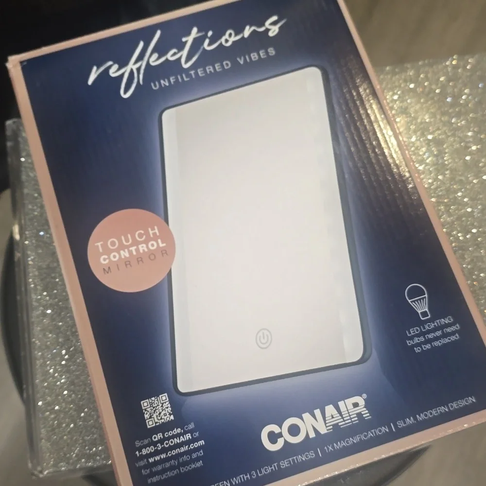 Conair Unfiltered Vibes LED Touchscreen Lighted 1X Magnification Vanity Mirror
